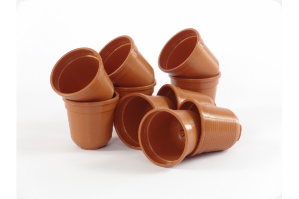 10 Geli plastic pots / terracotta 8 cm