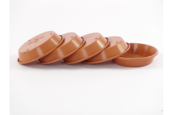 5 Geli Kunststoffuntersetzer - passend für 8 cm Töpfe / Terracotta