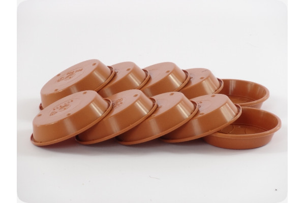 10 Geli Kunststoffuntersetzer - passend für 8 cm Töpfe / Terracotta