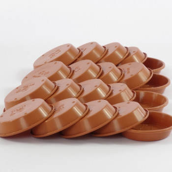 20 Geli Kunststoffuntersetzer - passend für 8 cm Töpfe / Terracotta