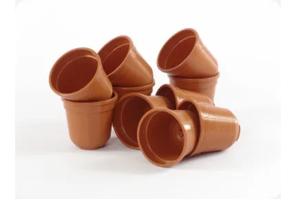 10 Geli Kunststofftöpfe / Terracotta 8 cm